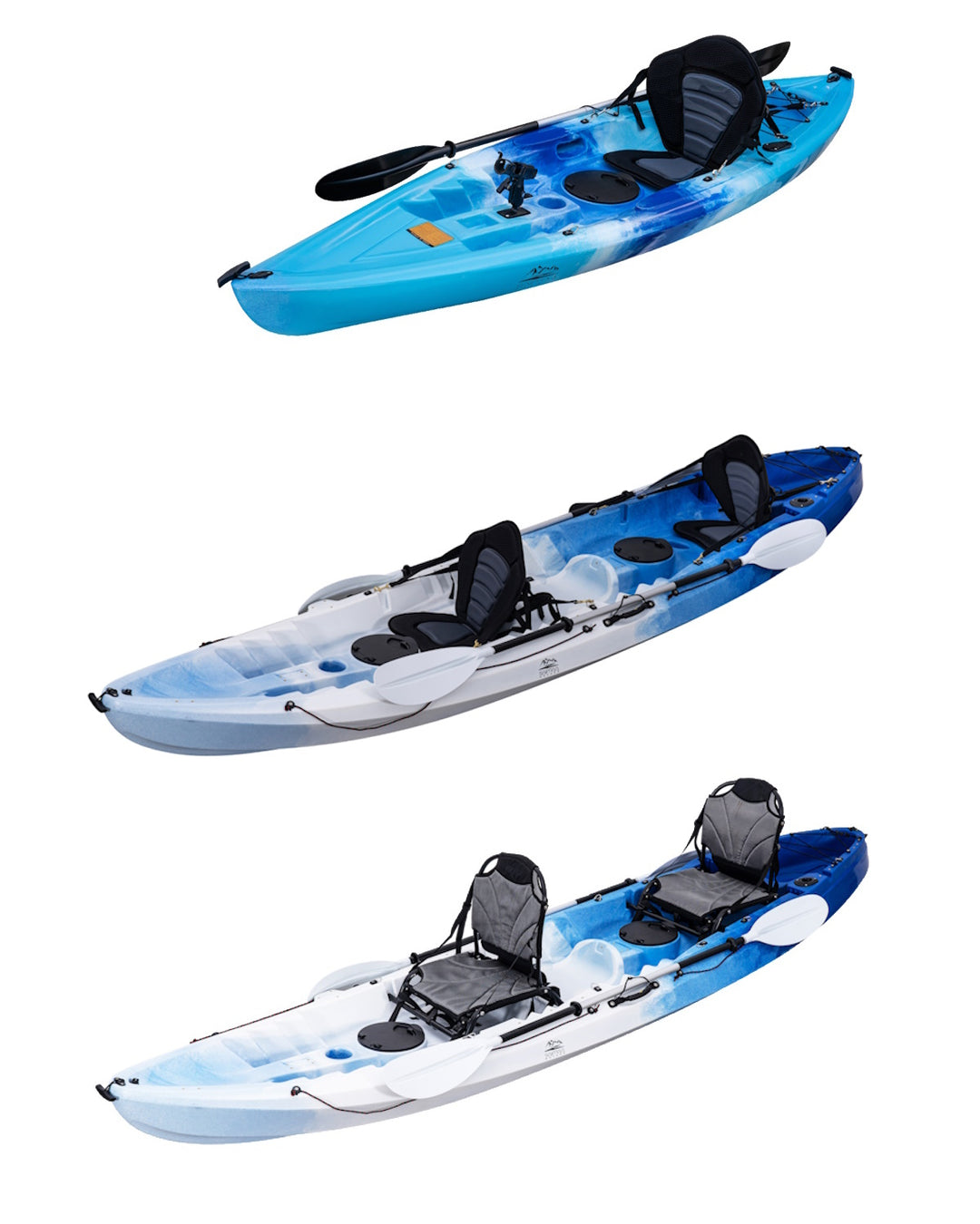 Avokajakit Sit on Top 1, Sit on Top 2, Sit on Top 2 Comfy