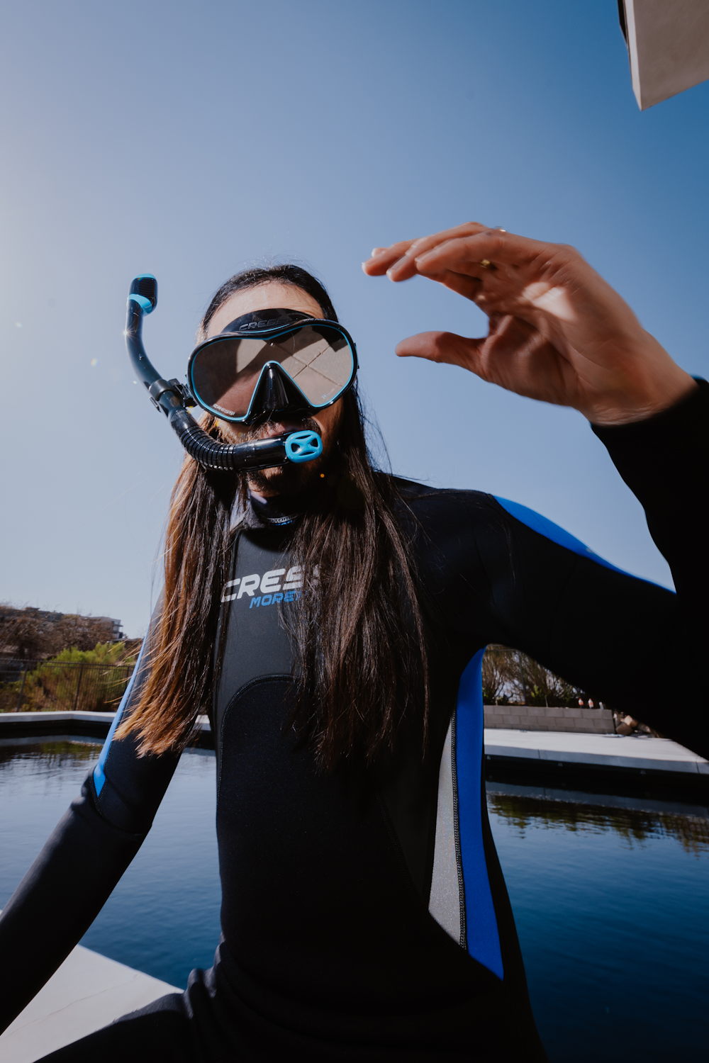 Cressi x Steve Aoki HiroQuest snorkel set, Limited Edition Black/Turquoise