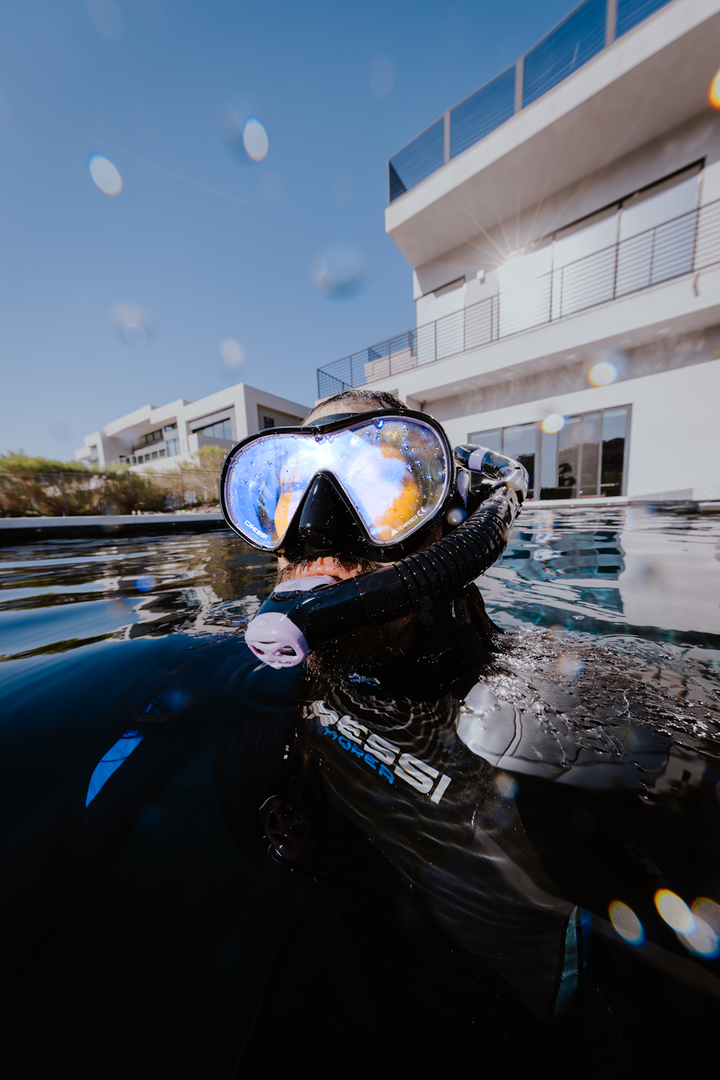 Cressi x Steve Aoki HiroQuest snorkel set, Limited Edition Black/Turquoise