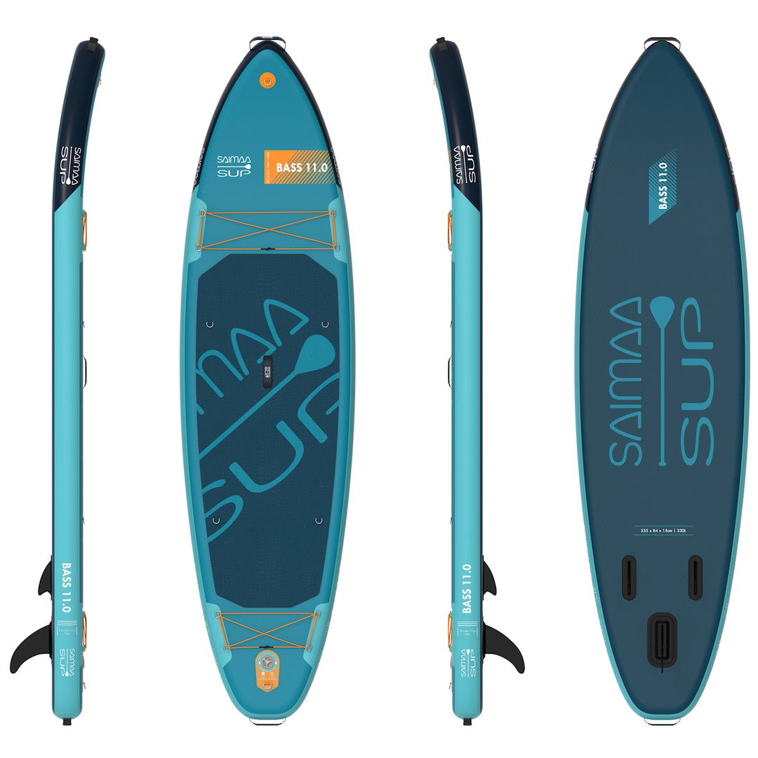 Saimaa SUP Bass 11.0 – The Most Popular Extra-Stable Inflatable Family Paddle Board (335 × 84 × 15 cm)