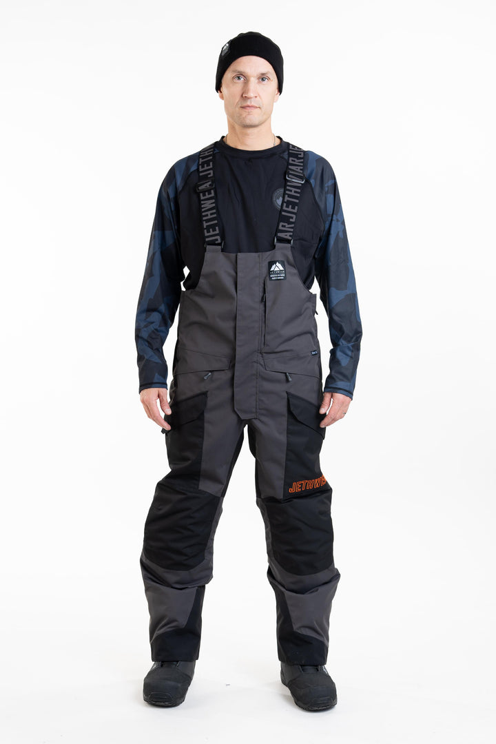 M's Treeline Bib Pant - Black/Iron/Orange - Kuori