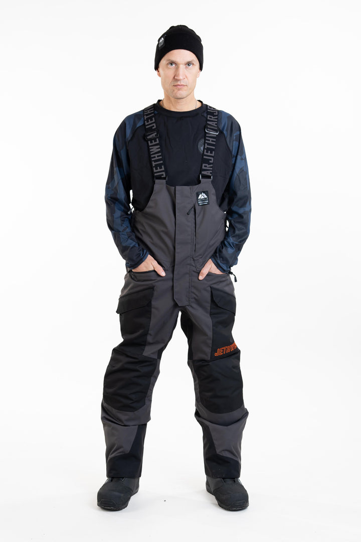 M's Treeline Bib Pant - Black/Iron/Orange - Kuori