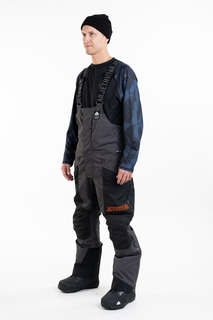 M's Treeline Bib Pant - Black/Iron/Orange - Kuori