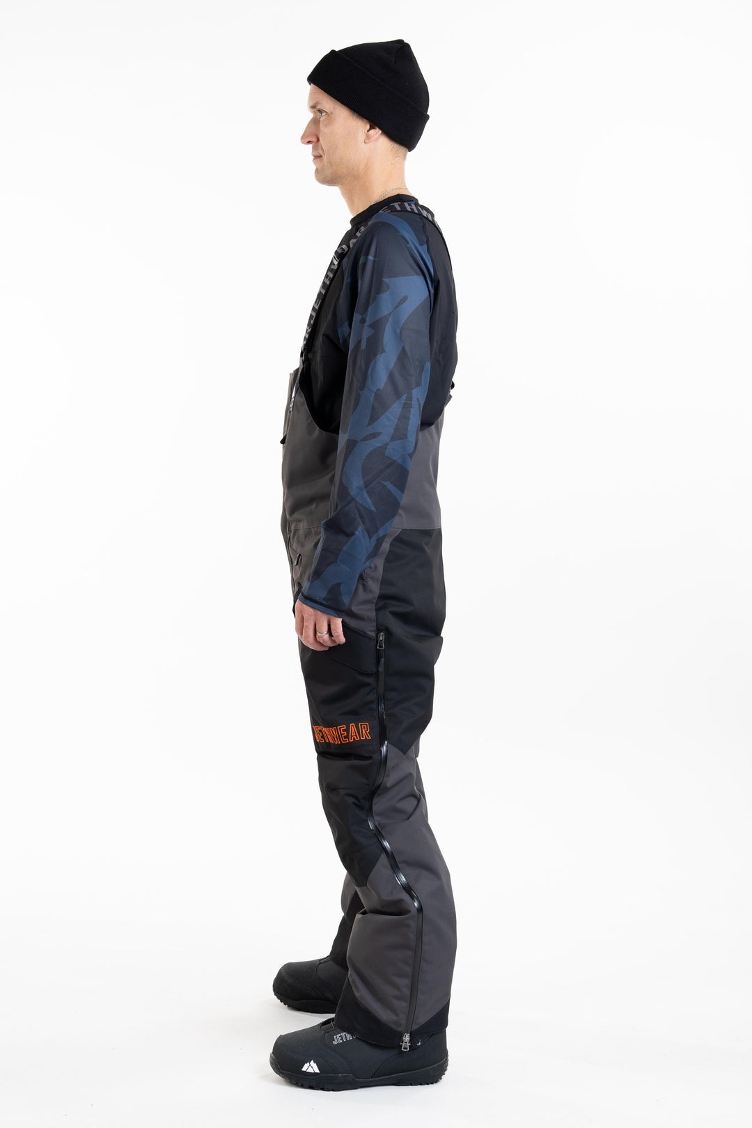 M's Treeline Bib Pant - Black/Iron/Orange - Kuori