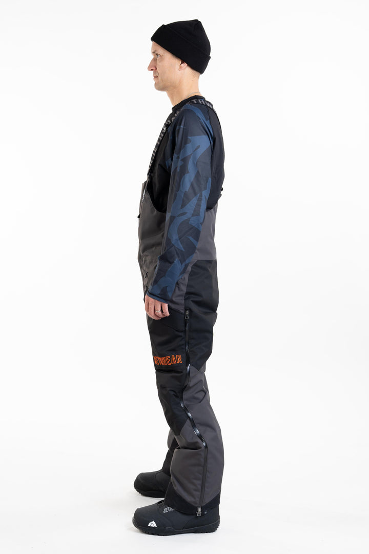 M's Treeline Bib Pant - Black/Iron/Orange - Kuori