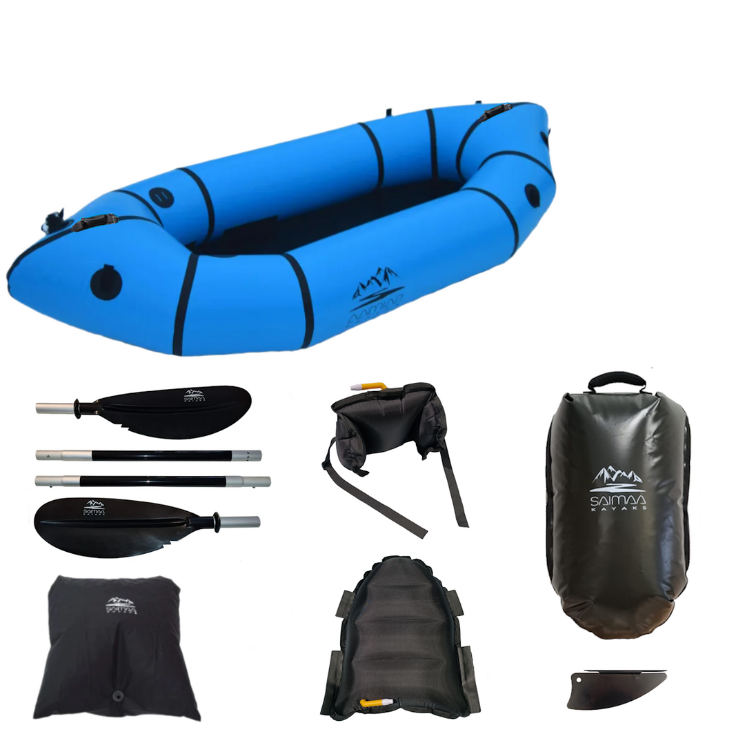Saimaa Kayaks Packraft Feather (Blue) – Ultra-Light Backpack Packraft for Adventures Anywhere