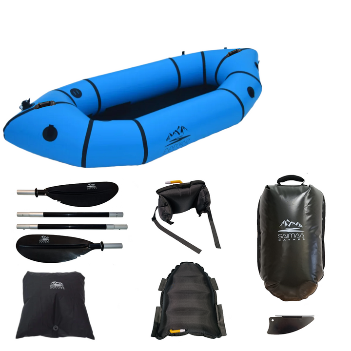 Saimaa Kayaks Packraft Feather (Blue) – Ultra-Light Backpack Packraft for Adventures Anywhere