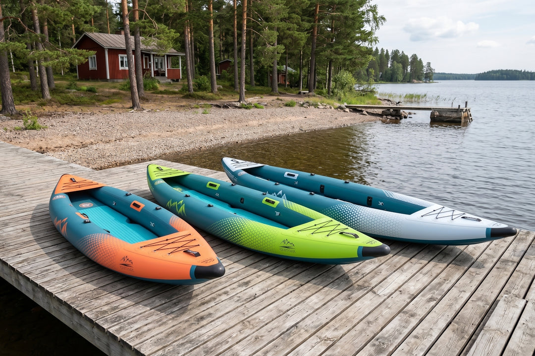 Saimaa Kayaks Adventure 3 (2026) - Ilmatäytteinen & vakaa 3-henkilön kajakki