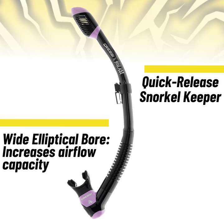 Cressi x Steve Aoki HiroQuest snorkel set, Limited Edition Black/Purple