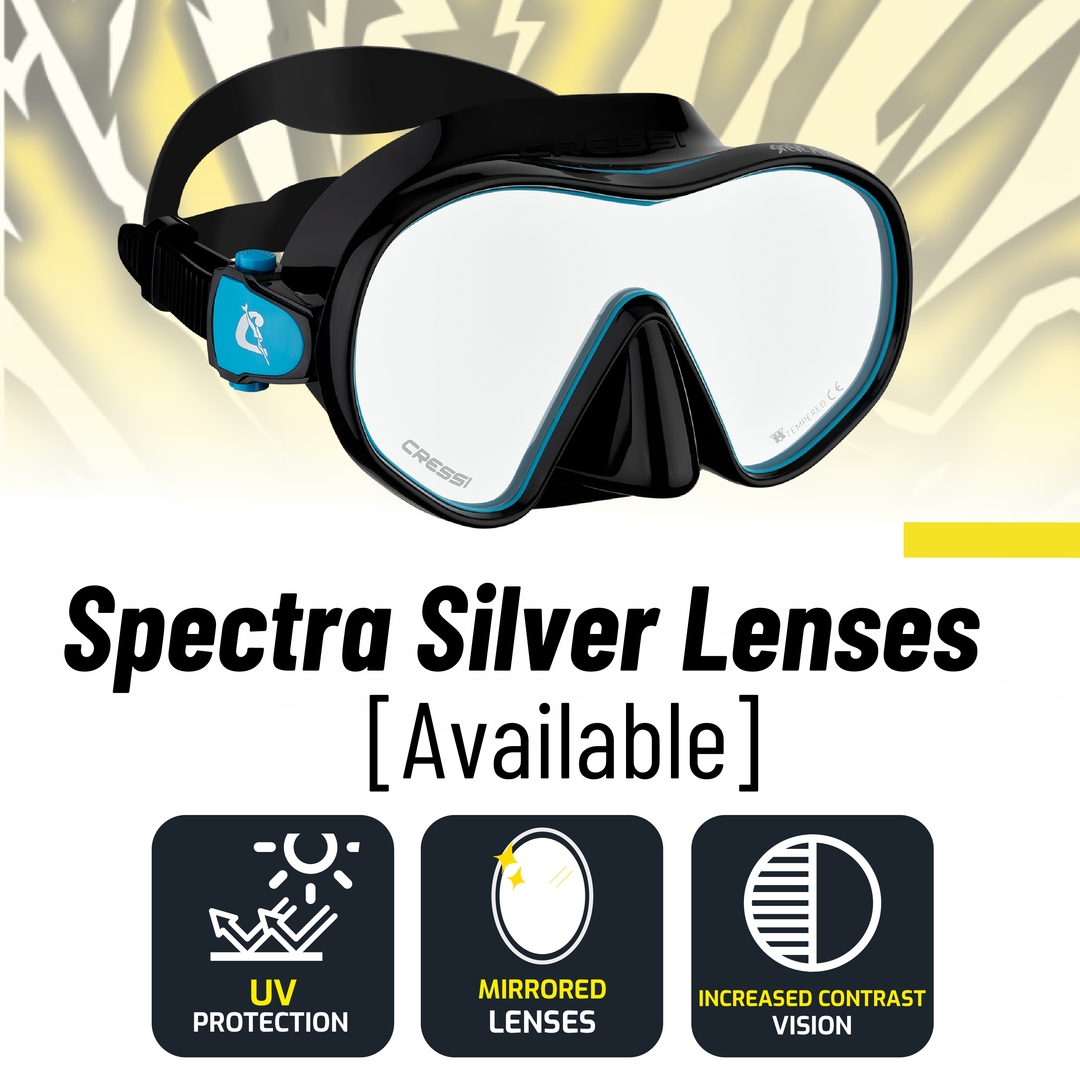 Cressi x Steve Aoki HiroQuest snorkel set, Limited Edition Black/Turquoise