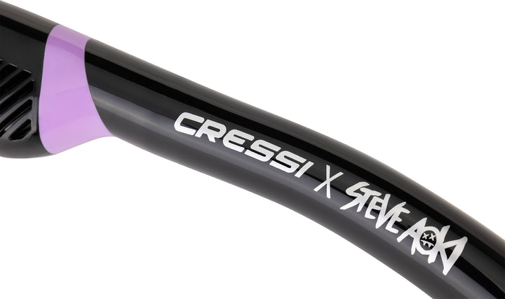 Cressi x Steve Aoki HiroQuest snorkel set, Limited Edition Black/Purple