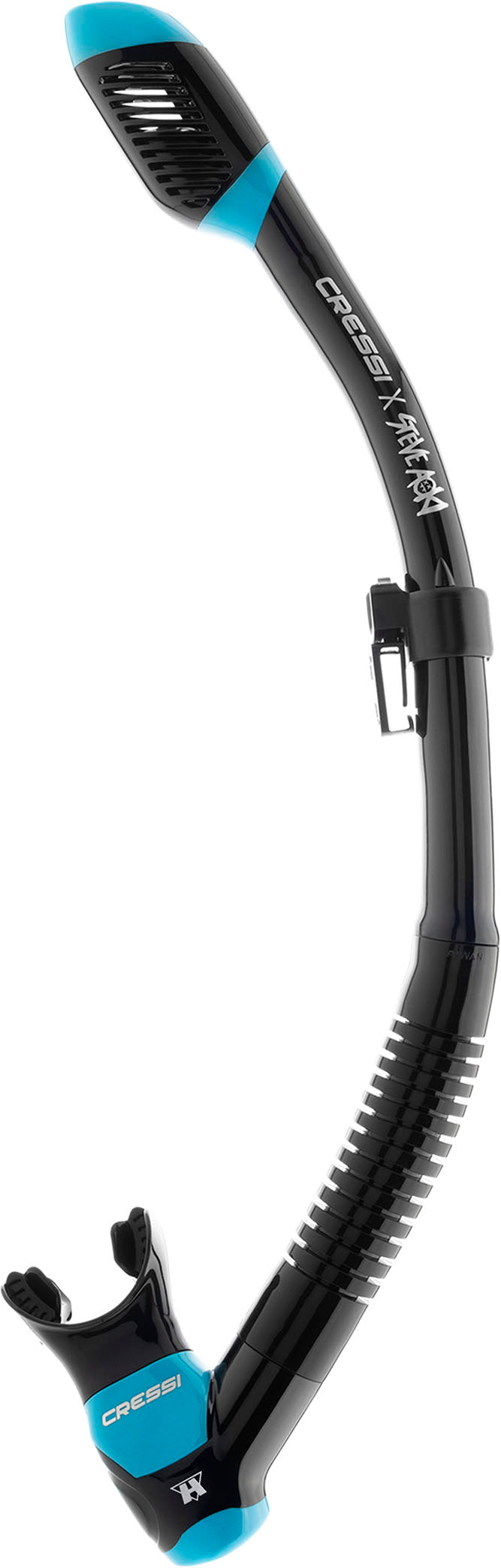 Cressi x Steve Aoki HiroQuest snorkel set, Limited Edition Black/Turquoise