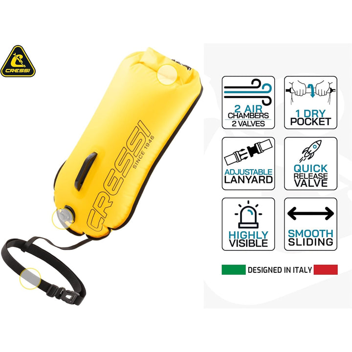 Cressi Glide Pro 28L attention buoy for swimming