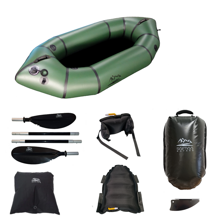 Packraft Feather Army Green - kevyesti kannettava (200x88cm) 2025