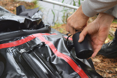 Akkukäyttöinen pumppu packrafteille