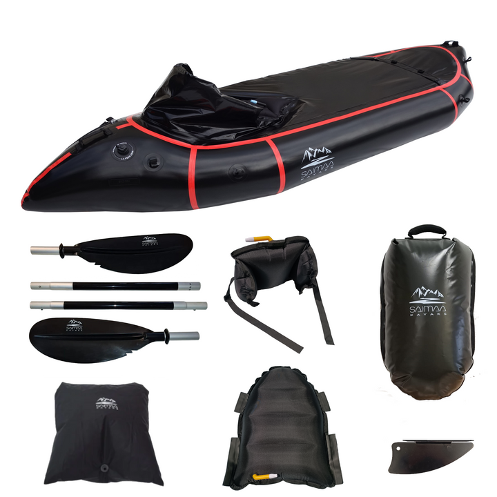 Saimaa Kayaks Adventure (Black) – Premium Single Packraft with Full Expedition Kit